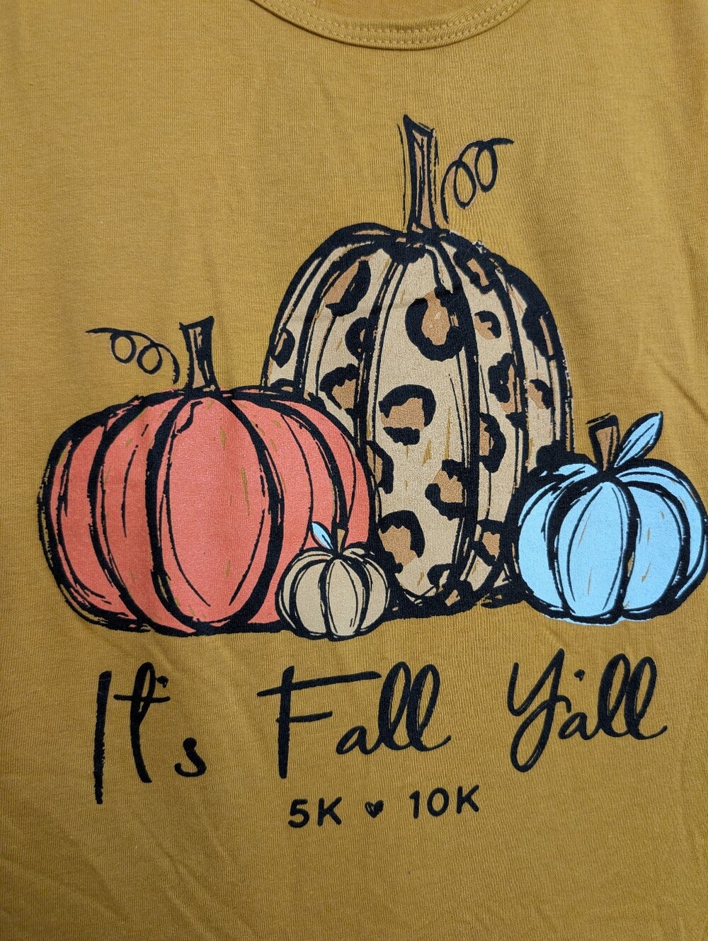 Fall Y’all Pumpkin Graphic Tank Top XXL Mustard Racerback